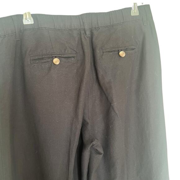 J.Jill Women's Linen Blend Wide Leg Trouser Pants Black Size 12 - Picture 4 of 9